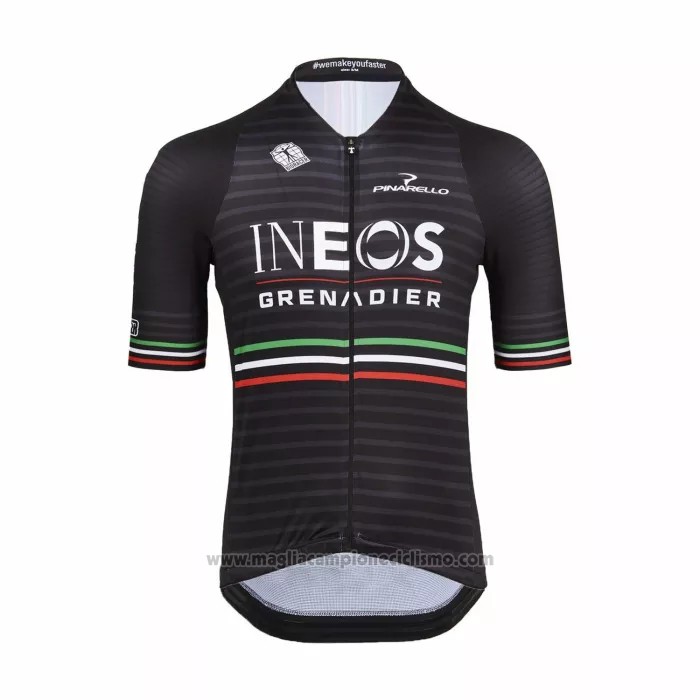 2022 Abbigliamento Ciclismo Ineos Grenadiers Nero Grigio Manica Corta e Salopette
